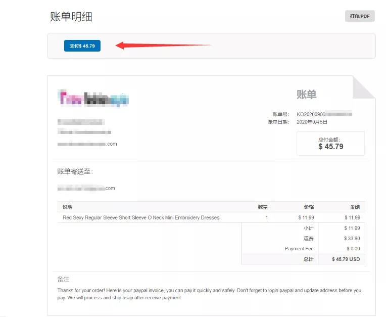 国内首家采用 “ PayPal invoice技术 ” 有效帮助卖家追回独立站弃单