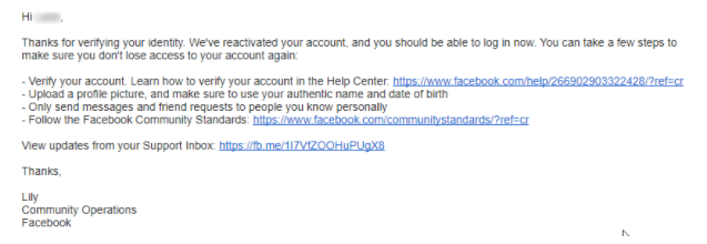facebook账号被封号了，怎么解封？